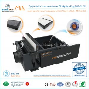 Quạt cấp khí tươi siêu êm 2 lớp lọc MIA-GL.SFJ