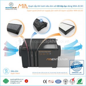 Quạt cấp khí tươi siêu êm 3 lớp lọc MIA-GL.SFJ