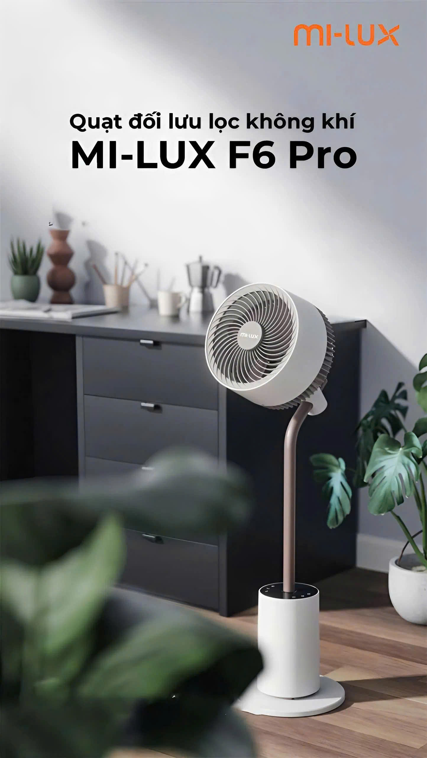 Quạt đối lưu lọc không khí Milux F6 Pro