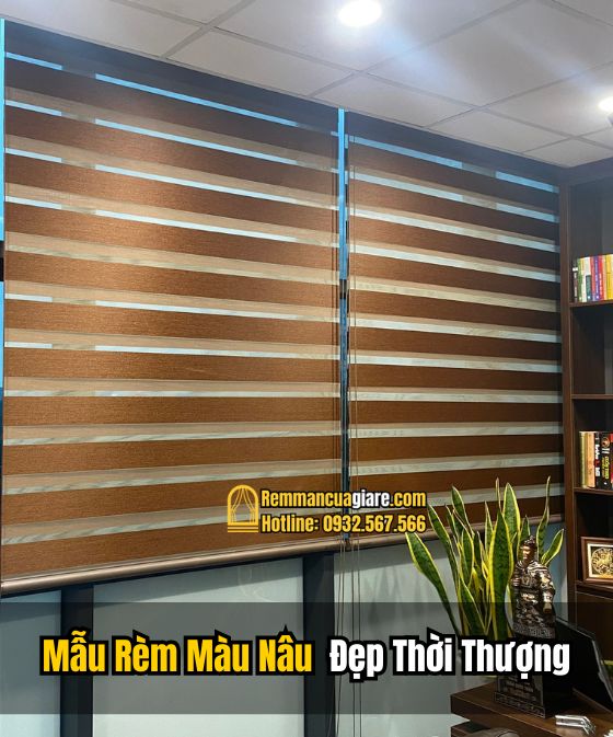 Rèm cửa màu nâu tây Hàn Quốc