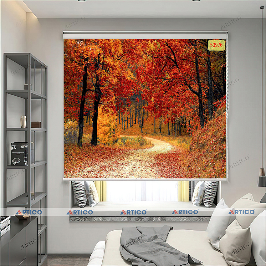 Rèm cuốn in tranh 3D con đường