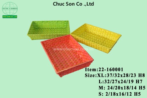 Rổ tre chữ nhật nhiều màu