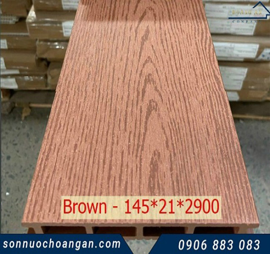 Sàn nhựa giả gỗ ngoài trời màu Brown