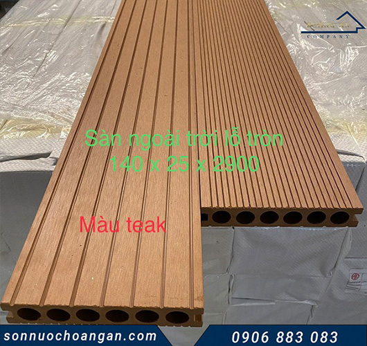 Sàn nhựa giả gỗ ngoài trời màu Teak