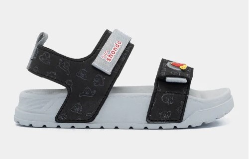 Sandal bé trai Little 4 monogram đen