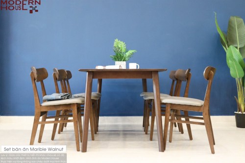 Set bàn ăn Marible Walnut