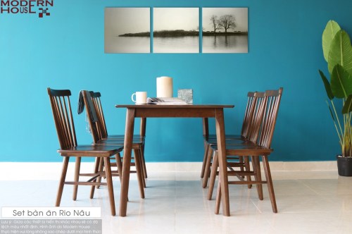 Set bàn ăn Rio nâu