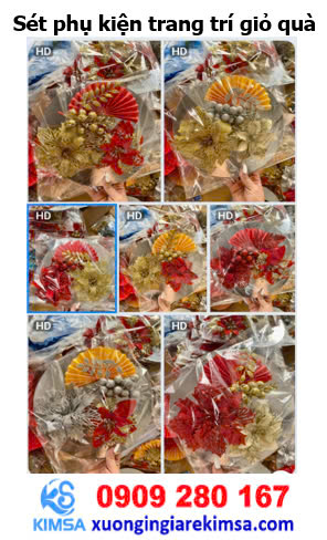 Set phụ kiện trang trí giỏ quà