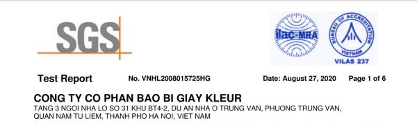 Chứng nhận SGS