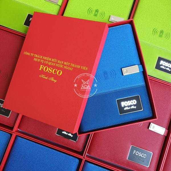 Sổ sạc đa năng cao cấp in logo Fosco