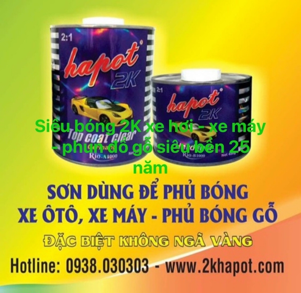 Sơn phủ bóng xe ô tô, xe máy, gỗ