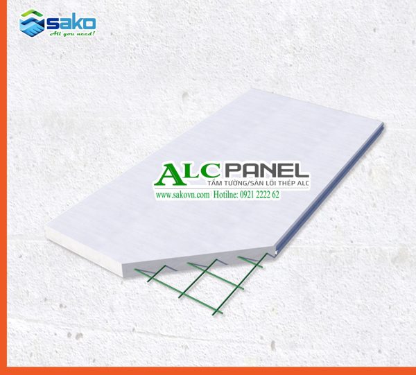 Tấm bê tông nhẹ ALC 1 lưới thép