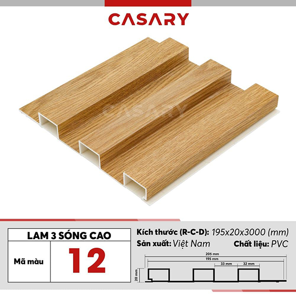Tấm ốp lam 3 sóng cao Casary - 12