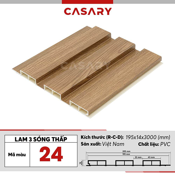 Tấm ốp lam 3 sóng thấp Casary - 24