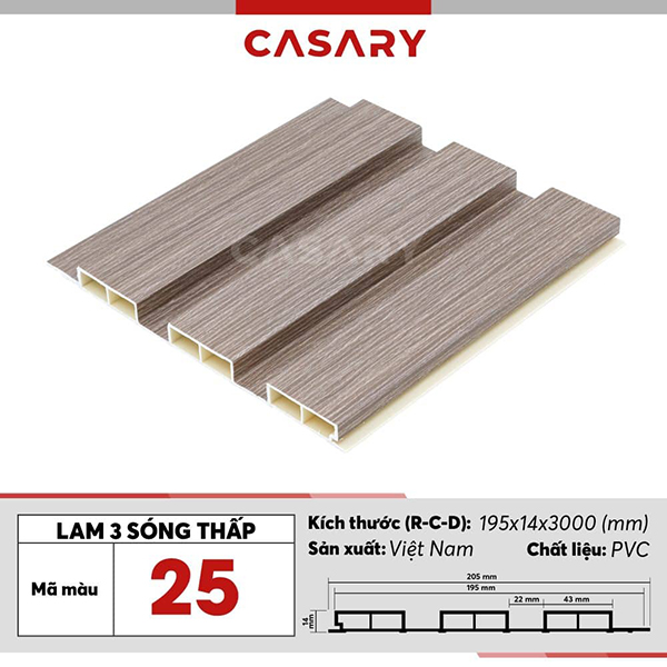 Tấm ốp lam 3 sóng thấp Casary - 25