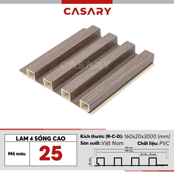 Tấm ốp lam 4 sóng cao Casary - 25