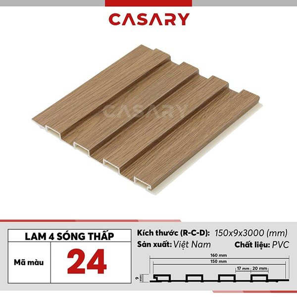 Tấm ốp lam 4 sóng thấp Casary - 24
