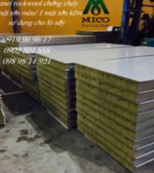 Tấm Rockwool chống cháy lò sấy