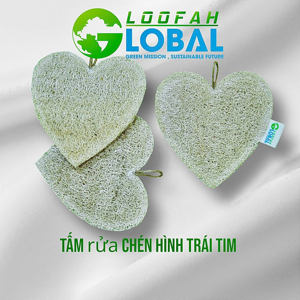 Tấm rửa chén xơ mướp hình trái tim