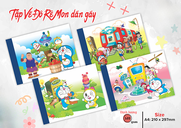 Tập vẽ Doreamon dán gáy