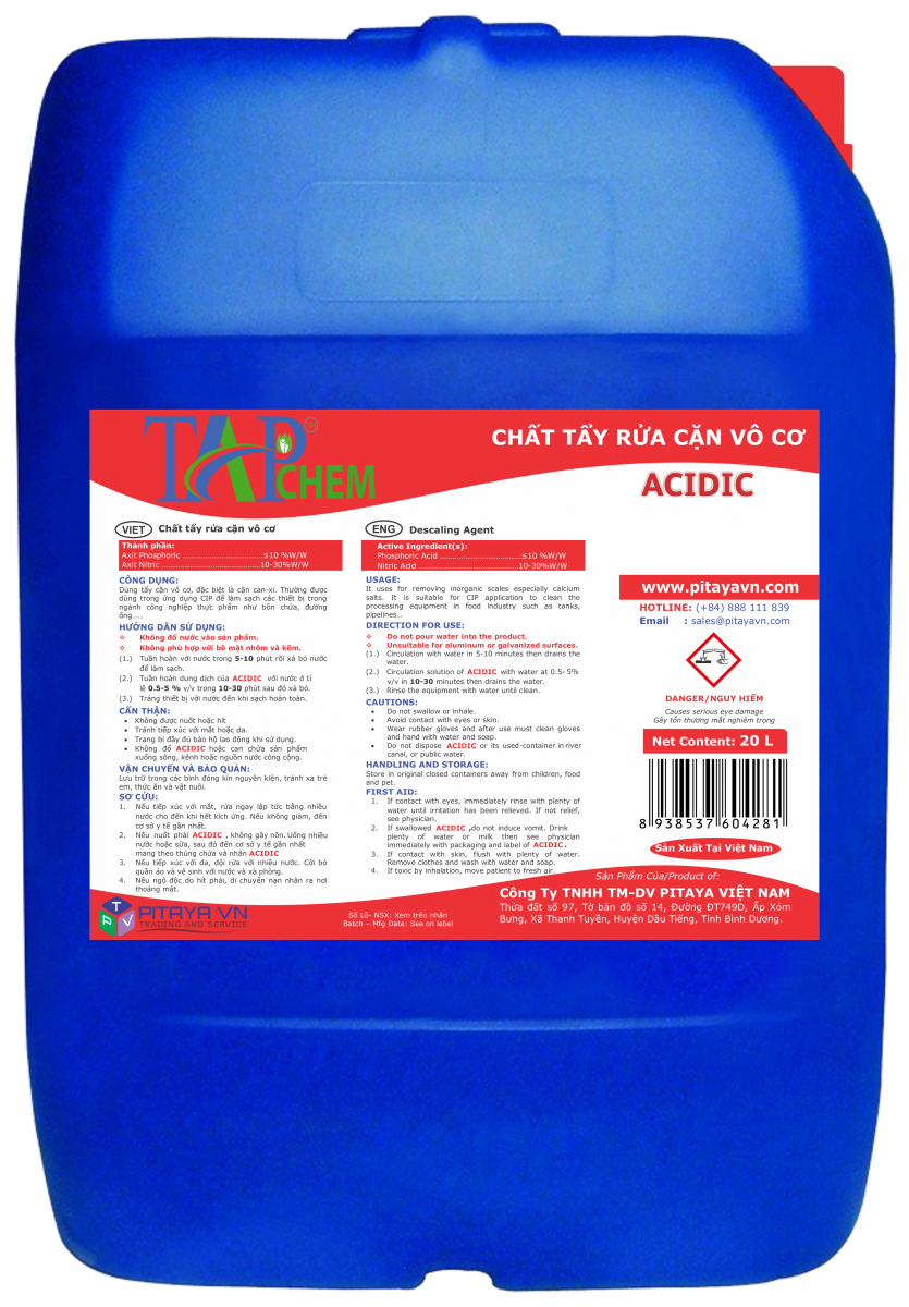 Tẩy cặn vô cơ Acidic