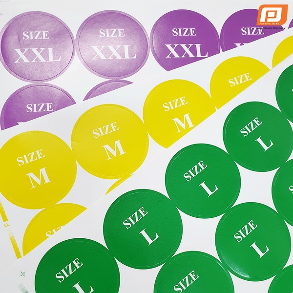 Tem dán size nhiều màu