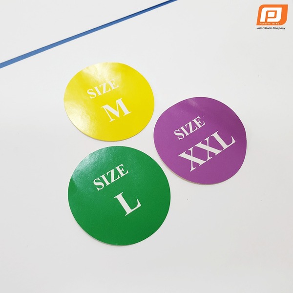 Tem dán size nhiều màu