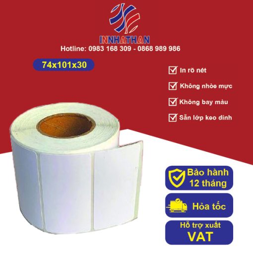 Tem Decal nhiệt 74x101mmx30m