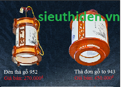 Đèn thả gỗ