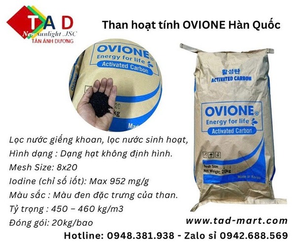 Than hoạt tính Hàn Quốc OVIONE 8-20 mesh