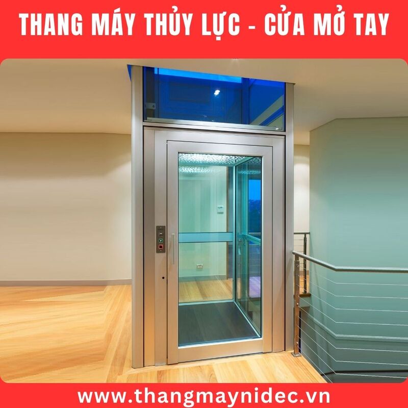 Thang máy thủy lực cửa mở tay