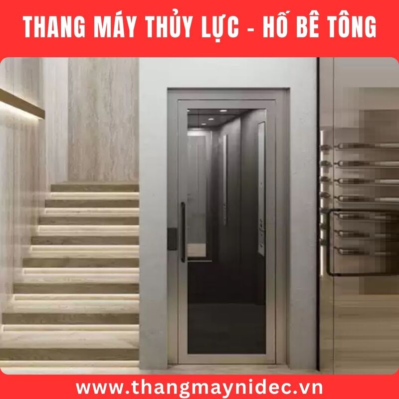 Thang máy thủy lực hố bê tông