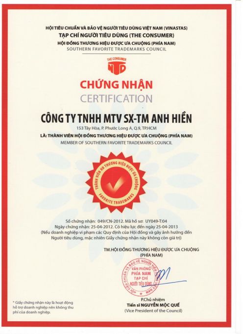 Thành viên hội Thương hiệu được ưa chuộng phía nam