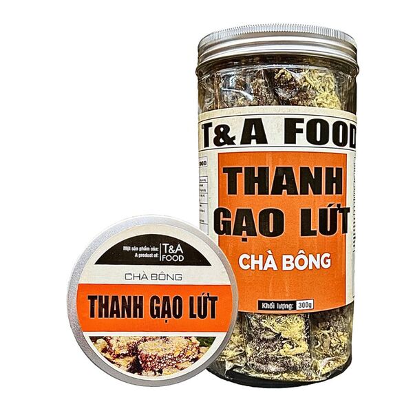 Thanh gạo lứt chà bông cao cấp (hộp nắp nhôm) 300gr