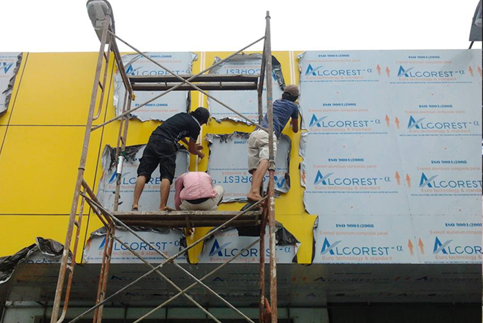 Thi công mặt dựng Alu