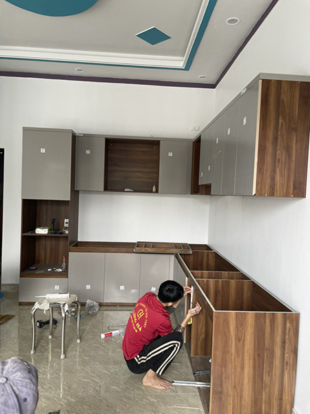 Thi công tủ bếp
