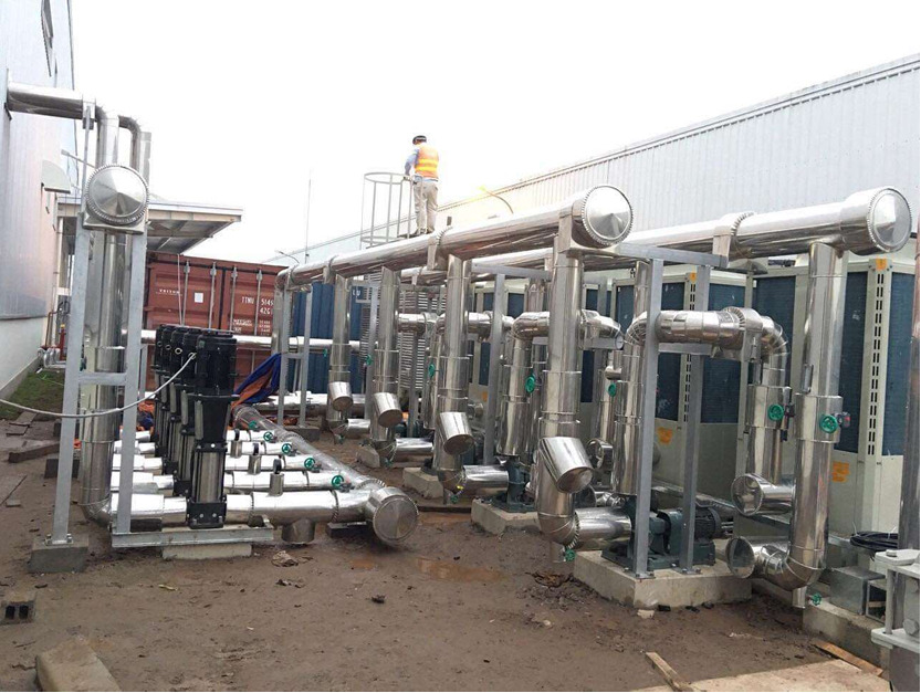 Thi công bảo ôn cách nhiệt cho hệ thống lạnh Chiller