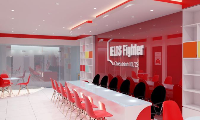 Thi công biển bảng chuỗi tiếng anh Ielts Fighter