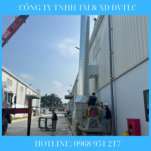 Thi công hệ thống hút khói bù khí nhà xưởng