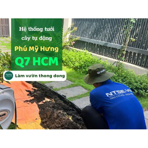 Thi công hệ thống tưới cây Phú Mỹ Hưng, quận 7