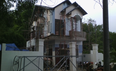 Thi công sơn nhà anh Tuân, Tân Định, Bình Dương