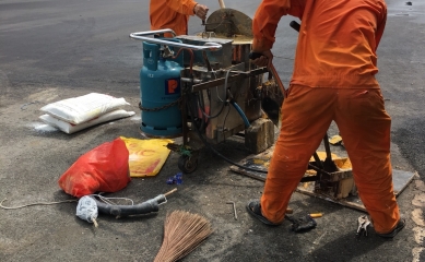 Thi công sơn vạch đường công ty Ottogi Việt Nam