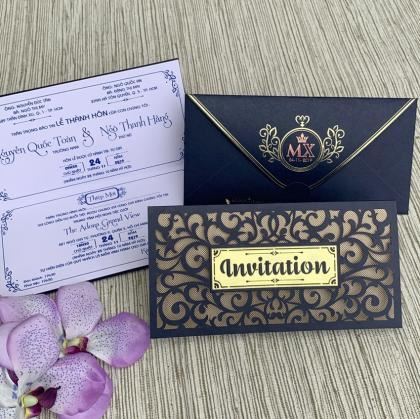 In thiệp cưới xanh dương