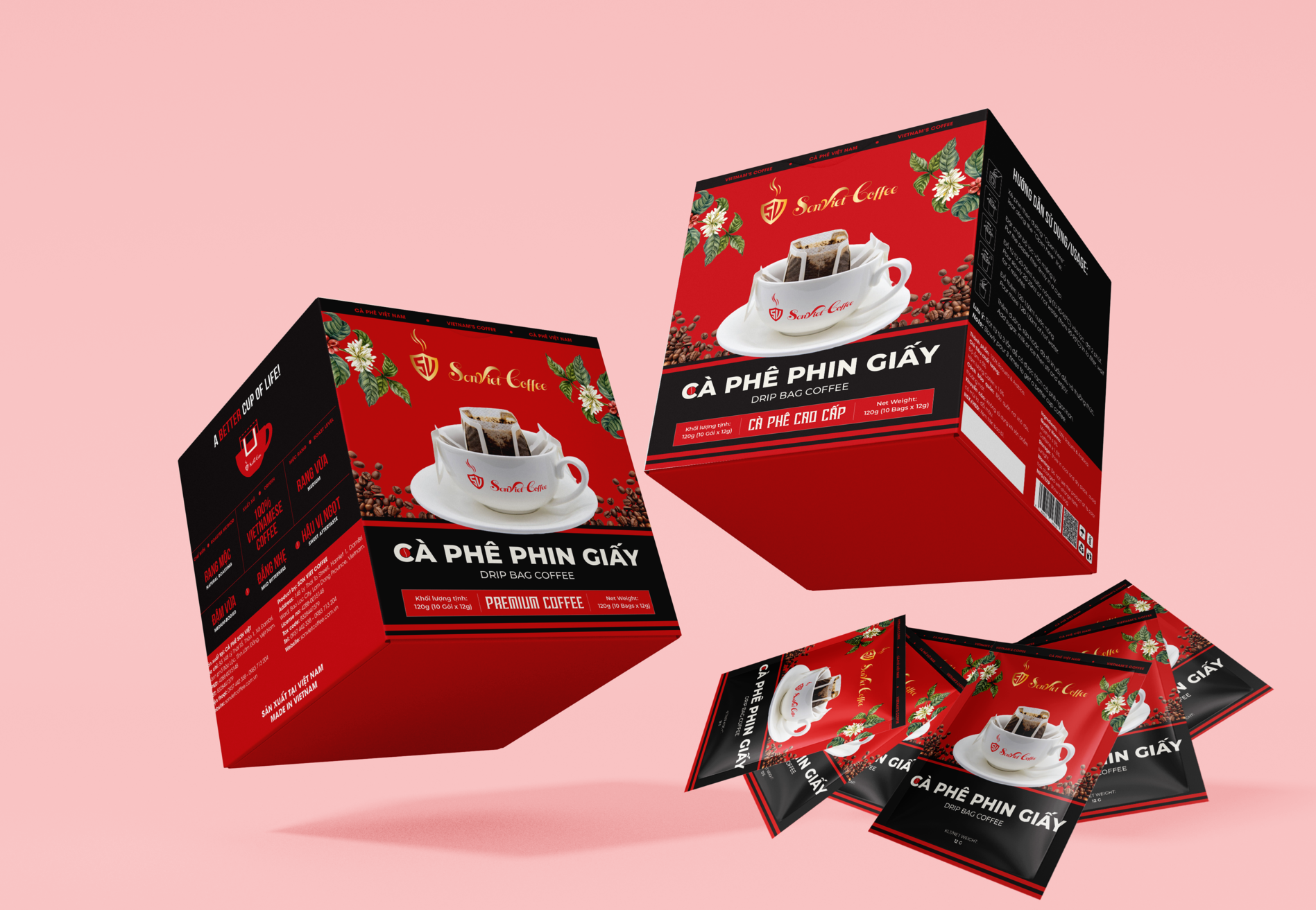 Thiết kế bao bì hộp cà phê phin giấy