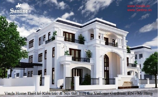 Thiết kế kiến trúc biệt thự tân cổ điển Vanda.vn