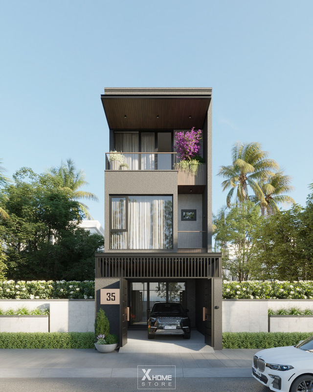 Thiết kế nhà phố 3 tầng 300m2 hiện đại