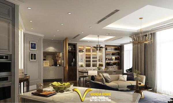 Thiết kế nội thất chung cư phòng khách - Mrs Thủy