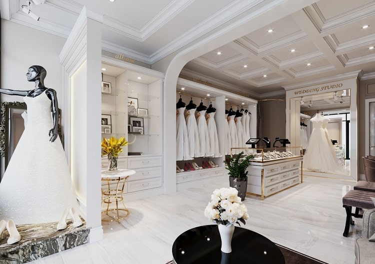 Thiết kế thi công nội thất Showroom áo cưới