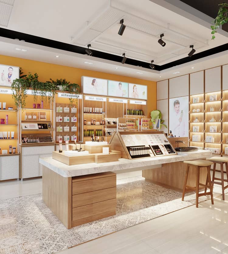 Thiết kế thi công nội thất Showroom mỹ phẩm