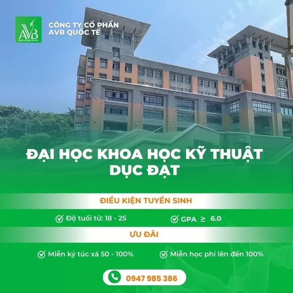 Thông tin tuyển sinh Trường Đại học Khoa học kỹ thuật Dục Đạt